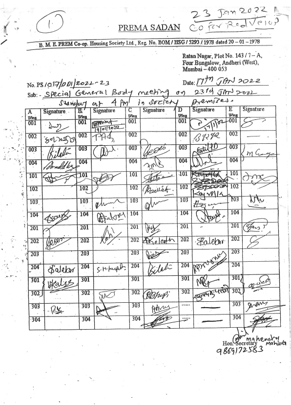 Consent for Redevelopment